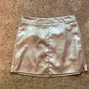 metallic mini skirt